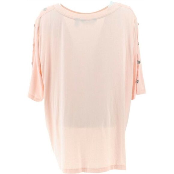 Martha Stewart Knit Boatneck Button Elbow-Sleeve Top - Picture 5 of 6